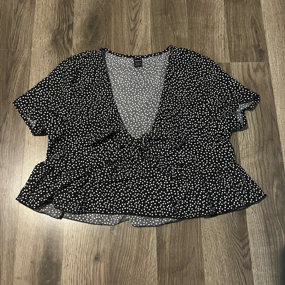 Black and White SHEIN blouse